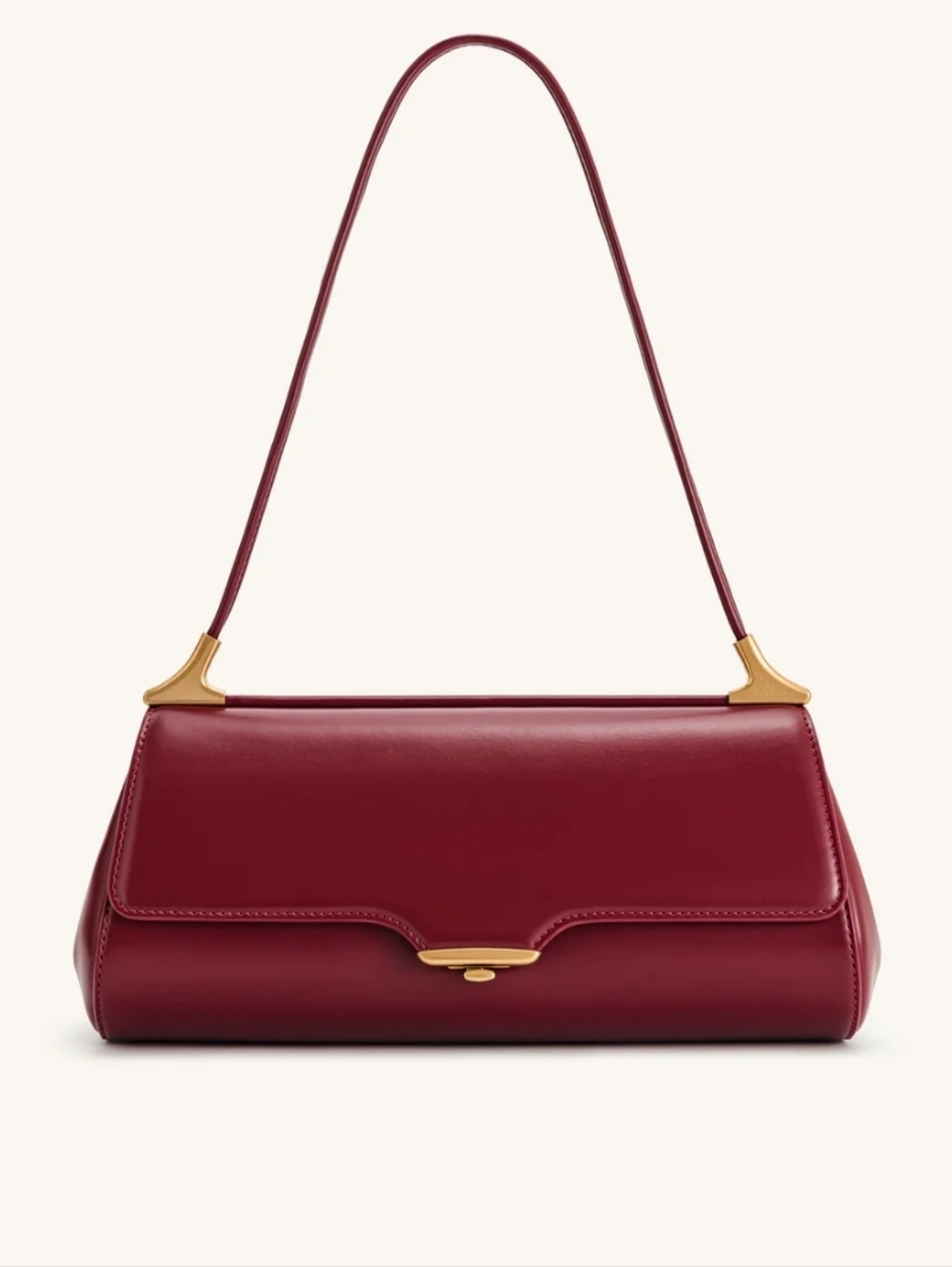 JW PEI ASOS Elegant Burgundy Baguette Shoulder Bag Designer Minimalist Women - Picture 2 of 9